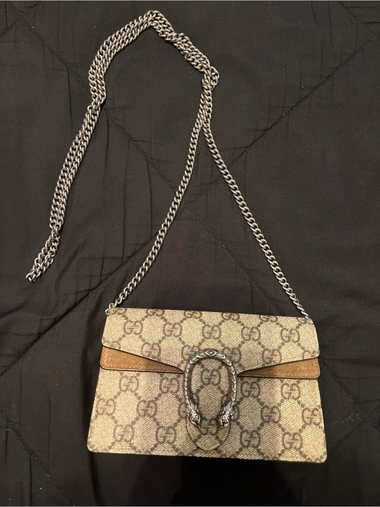 Gucci Handbags - AUTHENTIC Gucci Dionysus Super mini GG Supreme Crossbody Bag with Silver Chain